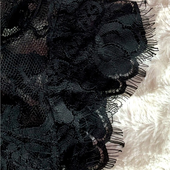 BB Dakota Black Lace Women’s  Dress Size 2‎  Fully Lined Cap Sleeve Fringe Hem - Picture 11 of 15